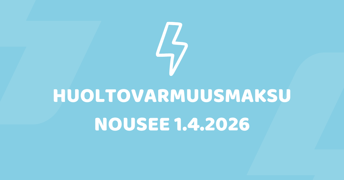 Huoltovarmuusmaksu nousee 1.4.2026 alkaen